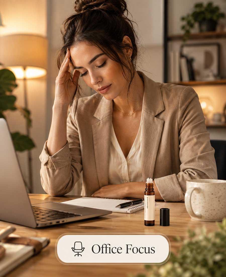 Portable essential oil roller for office focus